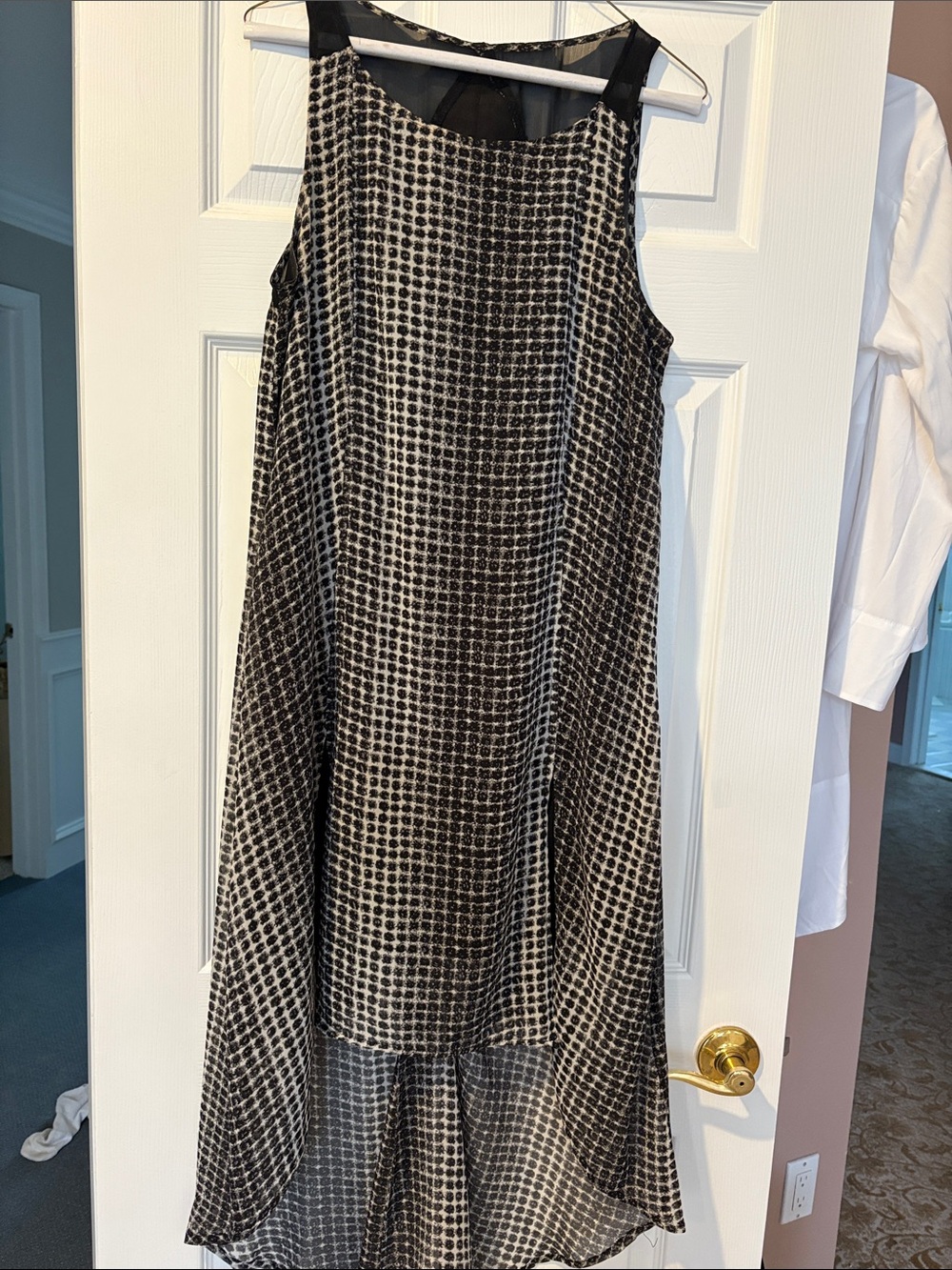 BCBGeneration Black and White High-Low Sleeveless Dress